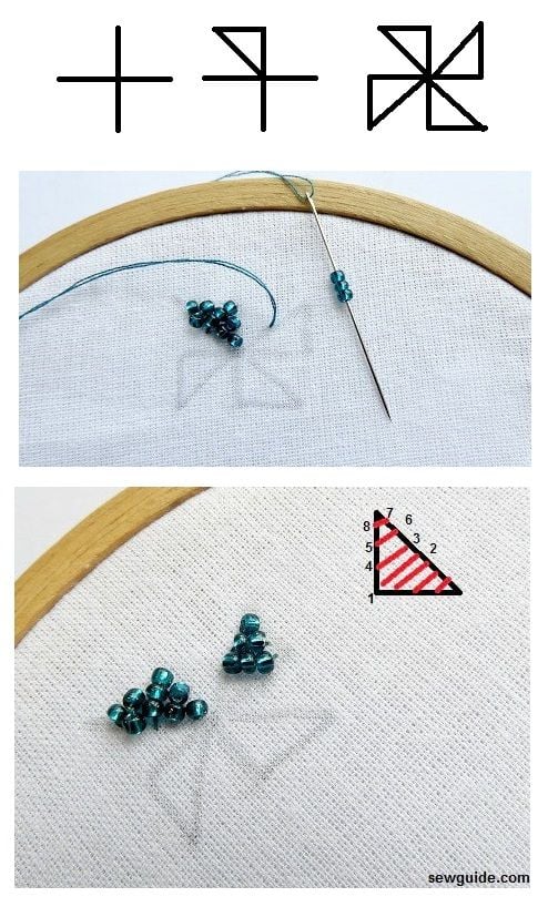 Make a windmill shape with beads 