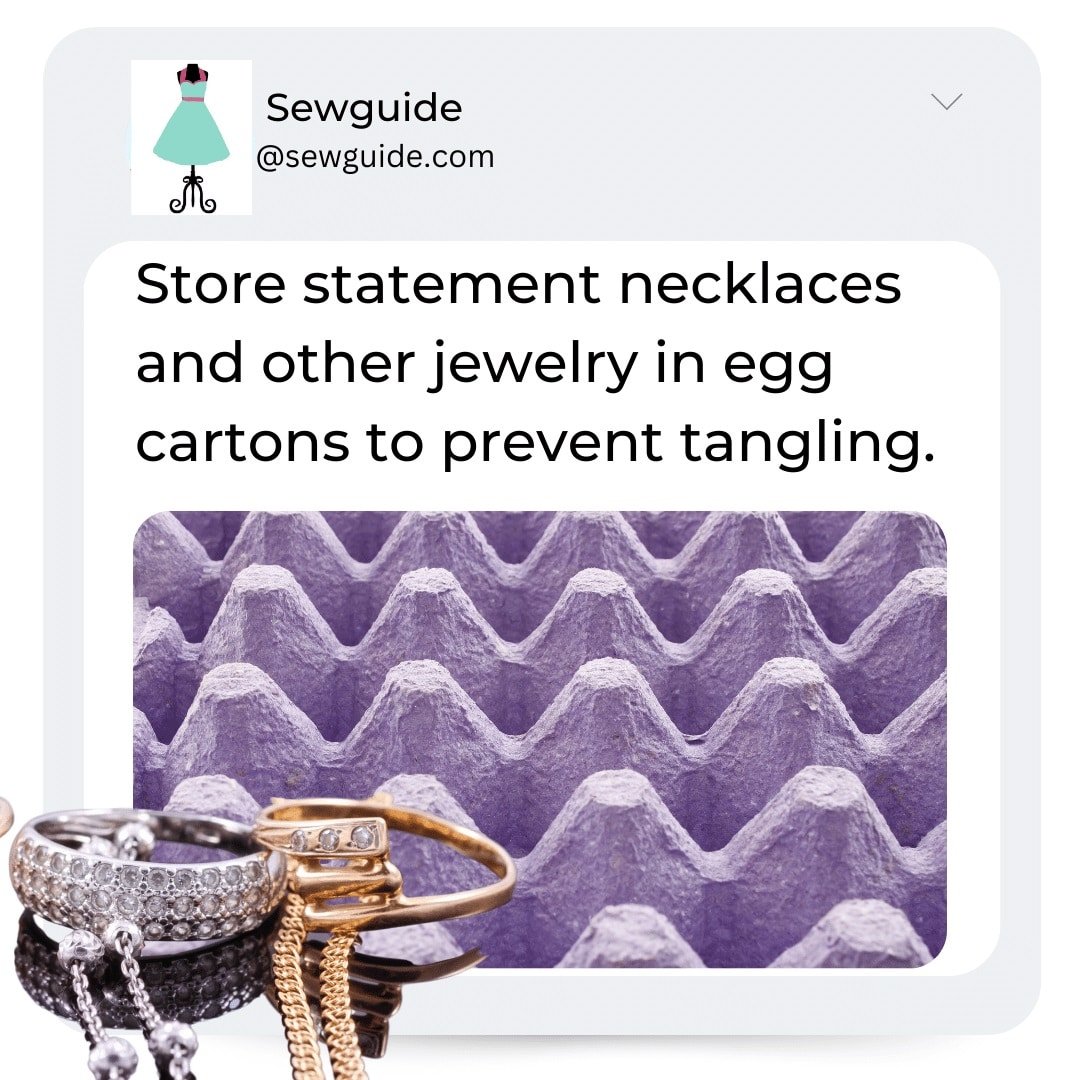 store jewelry in egg cartons