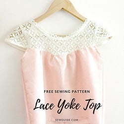 lace yoke top with cap sleeves
