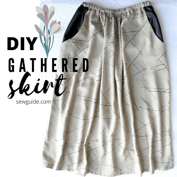 how to sew gathered skirt with pockets