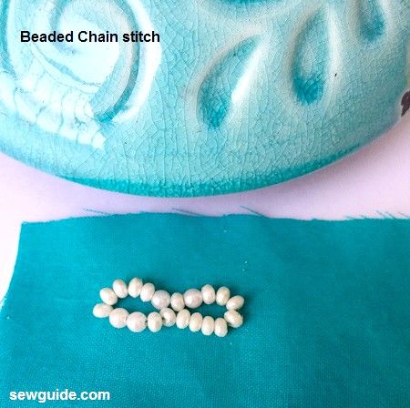 beading work done in the shape of a chain stitch