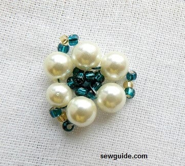 Pearl embroidery flowers filled with small seed beads in different colors