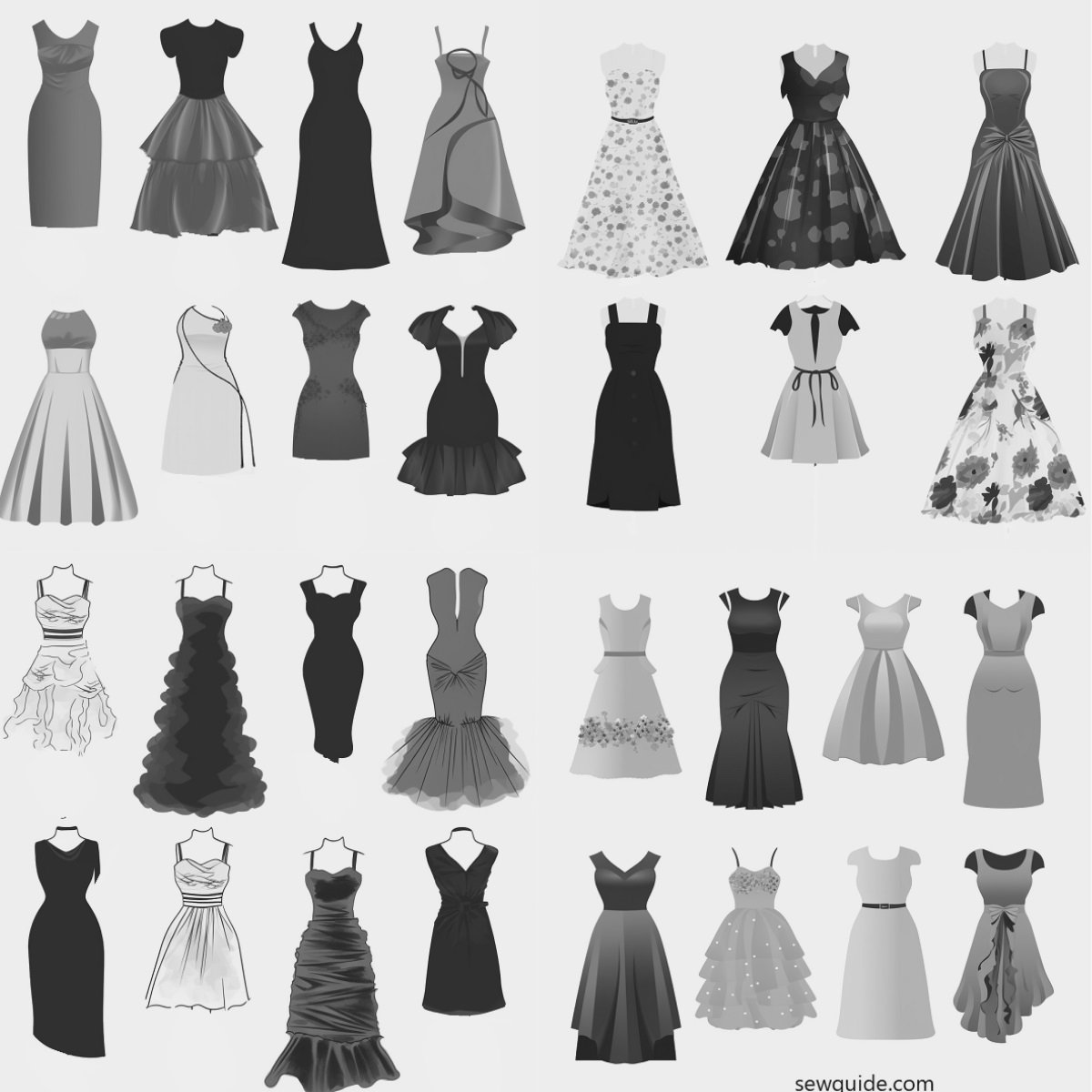 dress silhouettes for cocktail attire for females