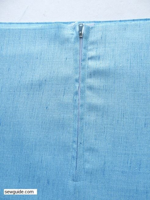 Zipper is sewn