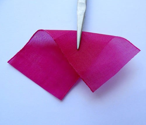fold a piece of wide ribbon