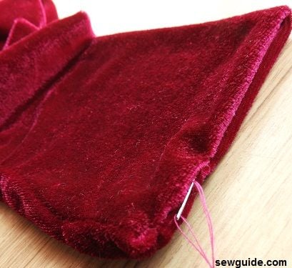 hand sew the open edges of the scarf