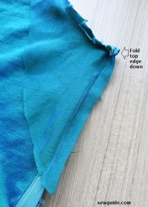 fold the top edge down