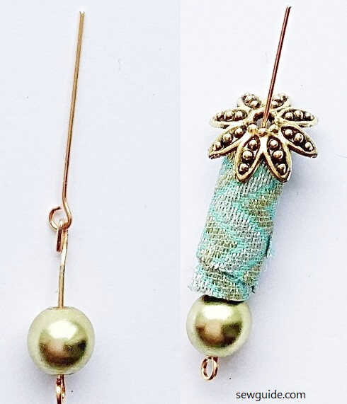 Join 2 eye pins to hang the beads 