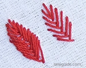 embroidery stitches-fishbone stitch