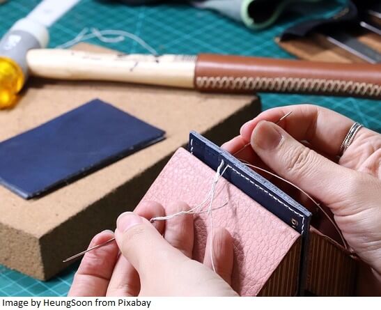 how to hand sew leather