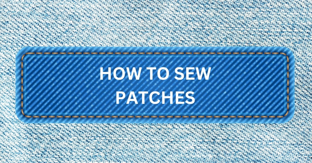 stitching patches on a jeans