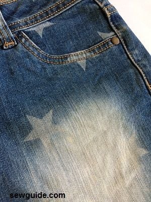 stencils can be used to make patterns on jeans fabric in specific designs