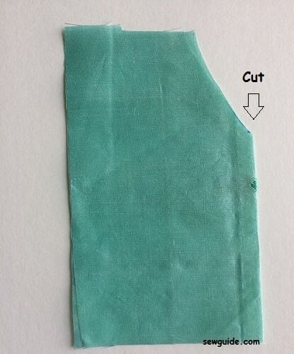 cut the middle of the front pattern fabric