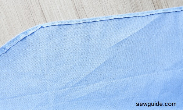 sew along the fold ; clip extra allowance; Turn the hem again and stitch