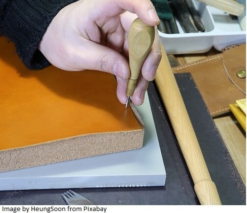 how to hand sew leather