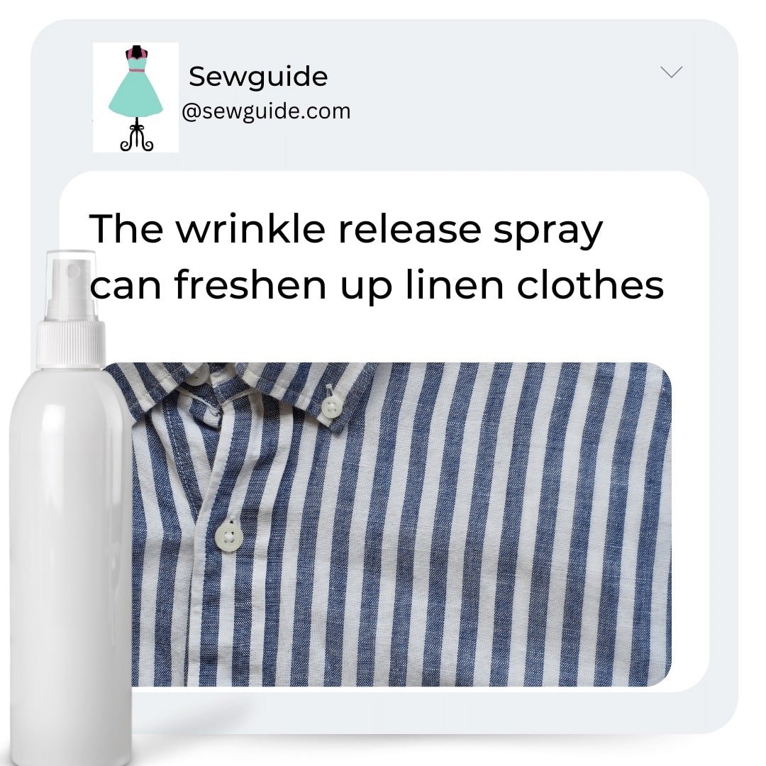 linen clothes freshened with wrinkle release spray
