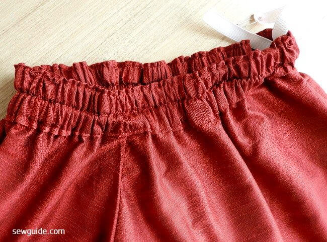 Both the channels of the skirt inserted with elastic 