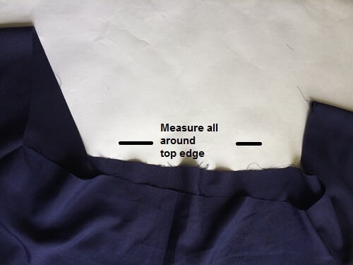  measure all around the top edge