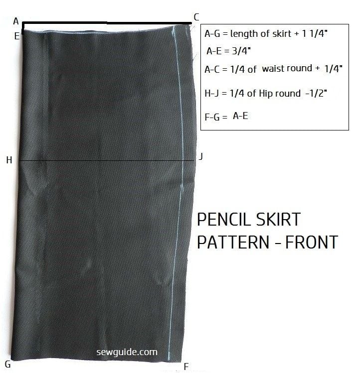 diy front pattern to sew a pencil skirt