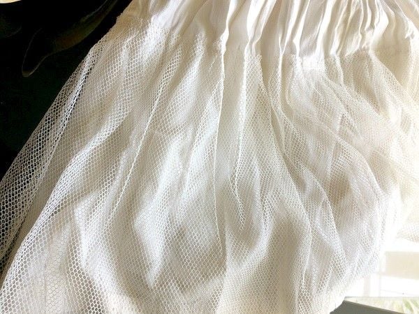 crinolin added to give fluffiness to petticoat skirt