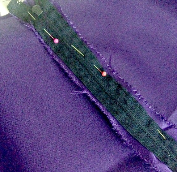 keep the zipper to the back of the seam