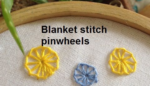 blanket stitch pinwheels
