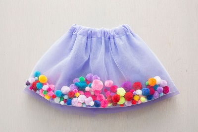 Tutu ballerina skirt with pompoms inside