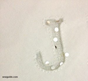 embroider letter with reverse applique
