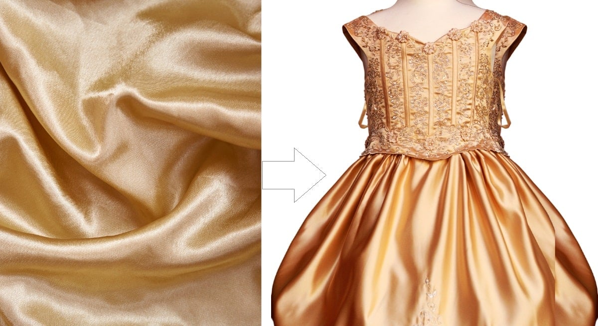 uses of satin to make kids' dresses 