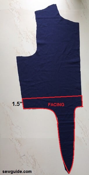 make a facing for the lower part of the shirt