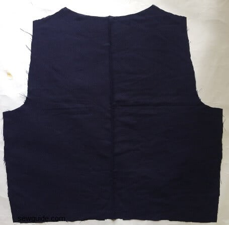 the back piece of the bodice cut out