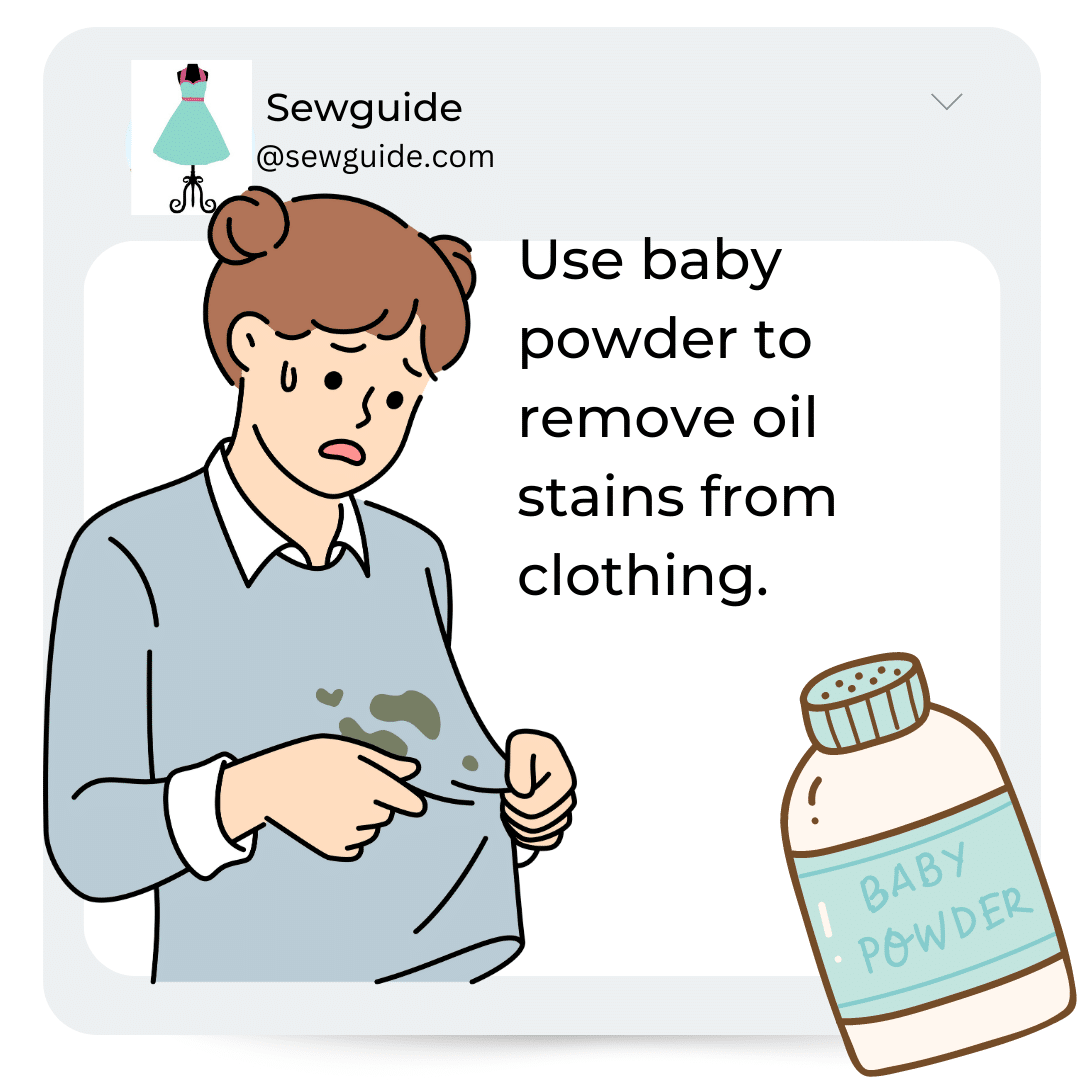 baby oil to remove oil stains