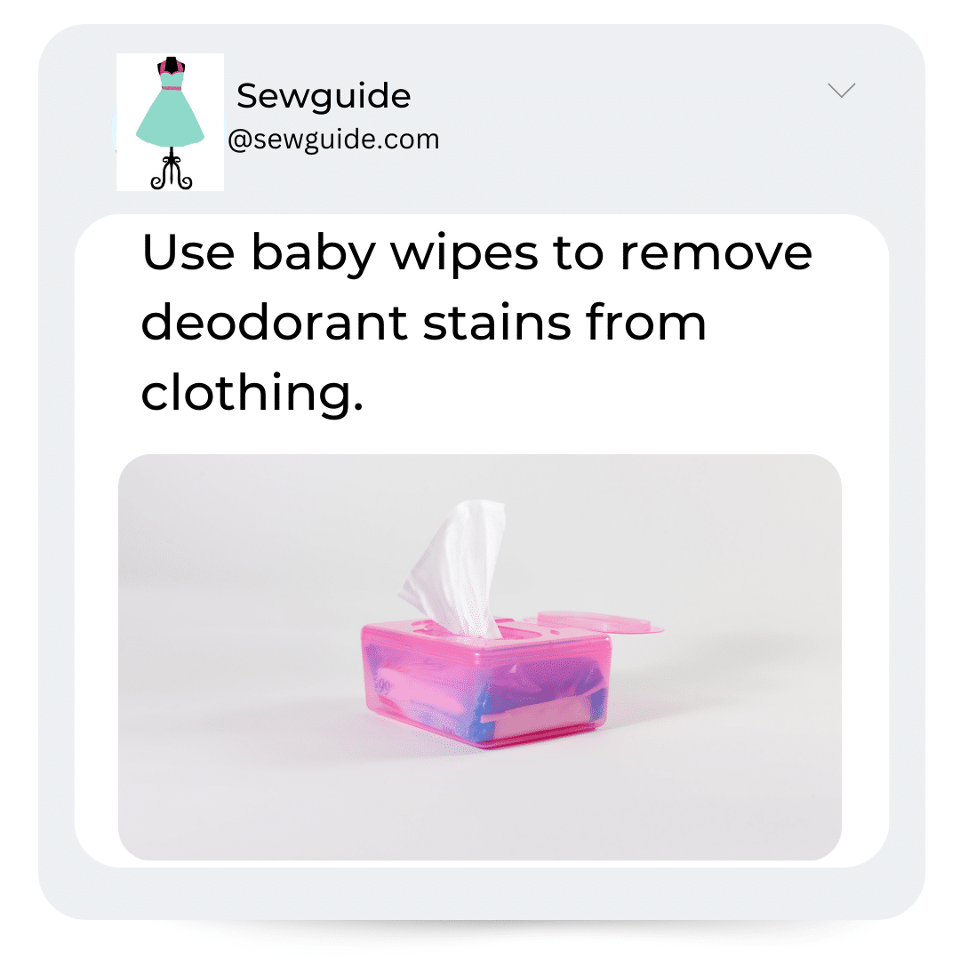 baby wipes to remove deodorant stains