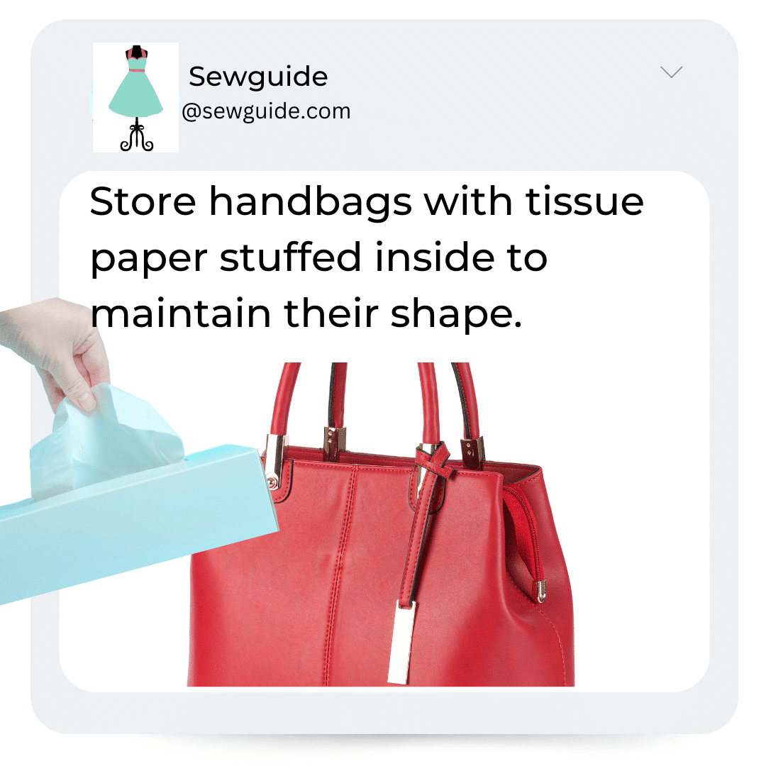 handbag storage with tissue paper