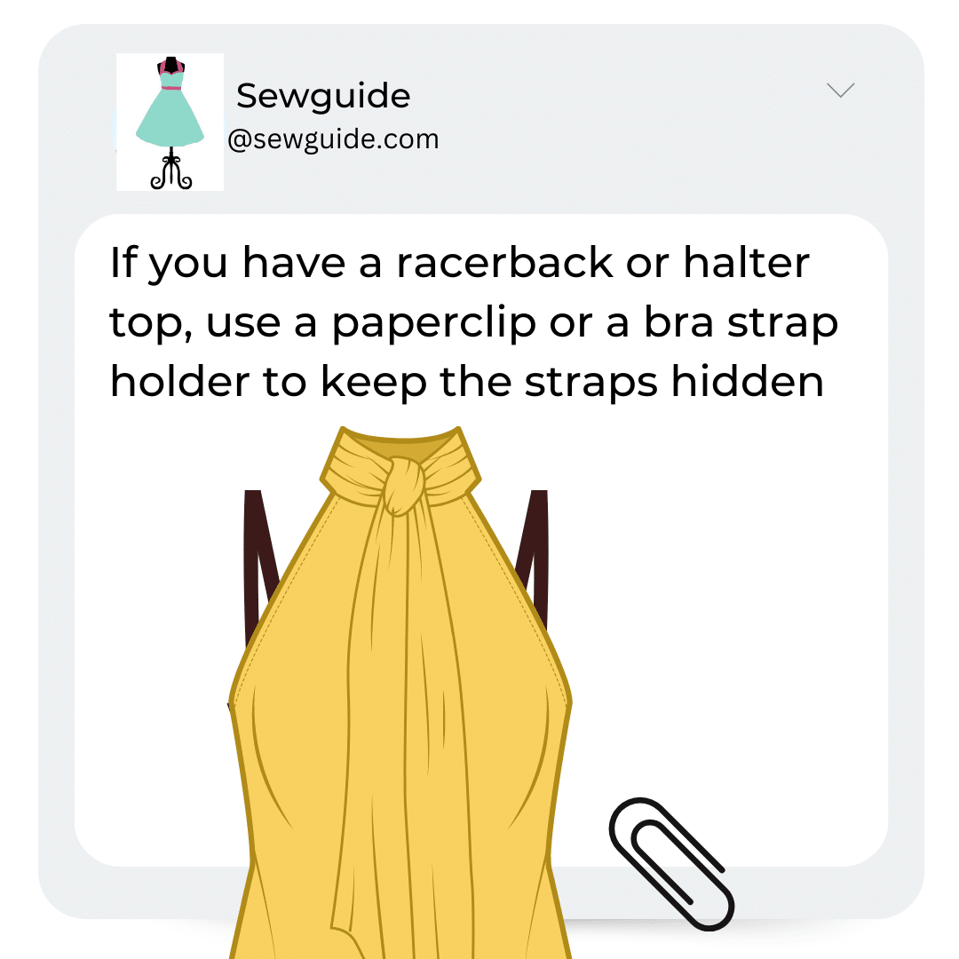 paper clip to secure the bra straps