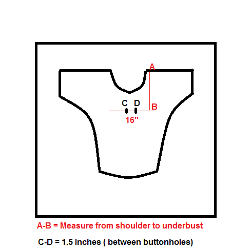 mark the area for the waist ties for the cover up diy