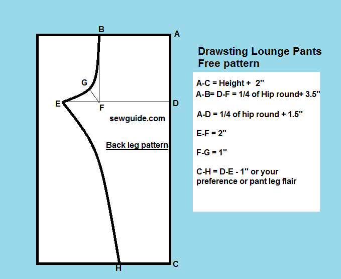 back pattern of the lounge pants