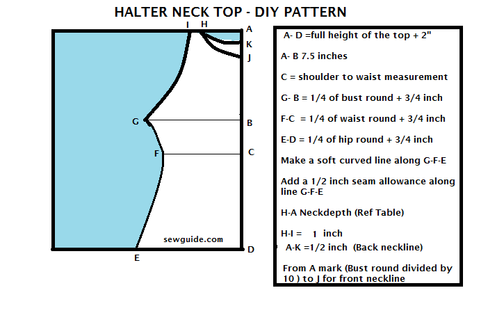 how to sew halter neck top