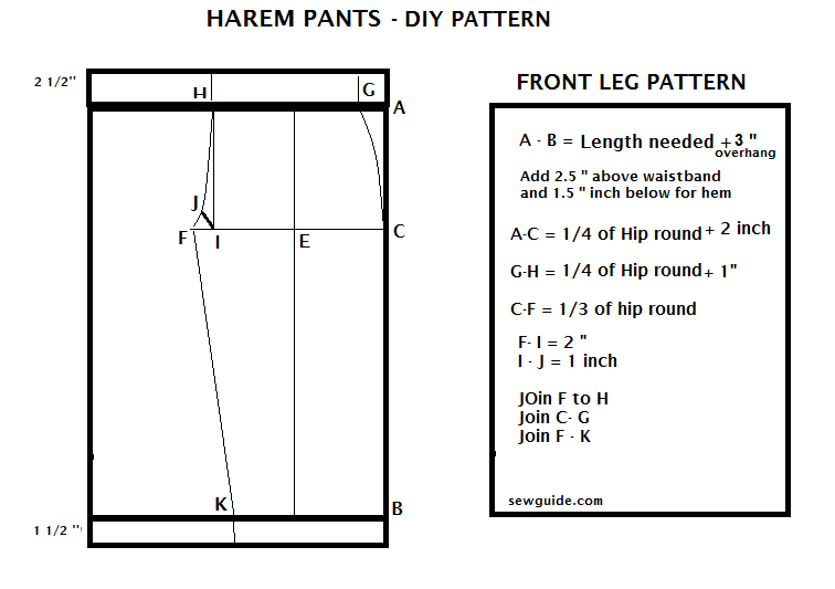 Mark the pattern for the harem pants