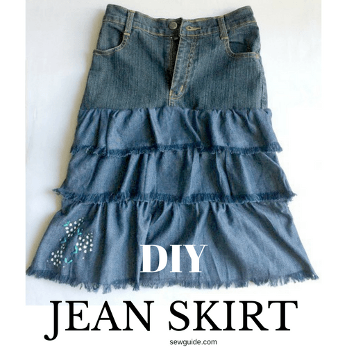 how to make a skirt from jeans and fabric
