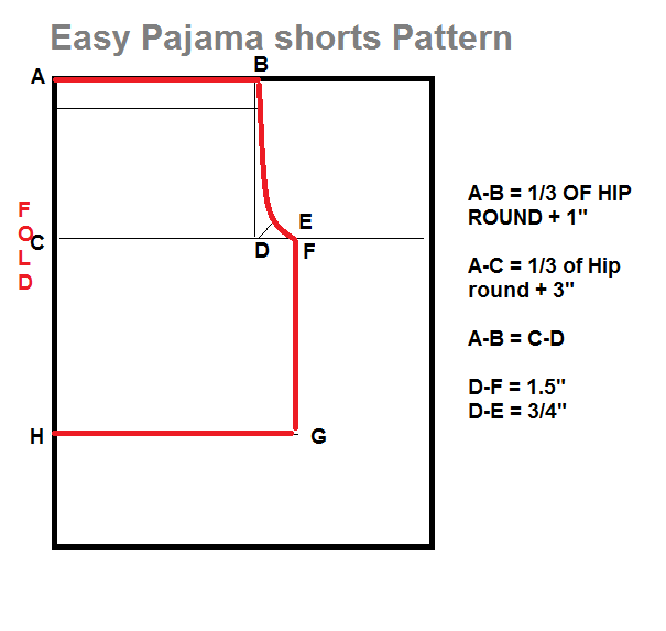Pajama shorts pattern