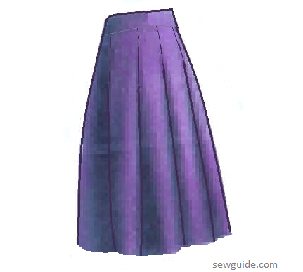 Full length pleated skirt
