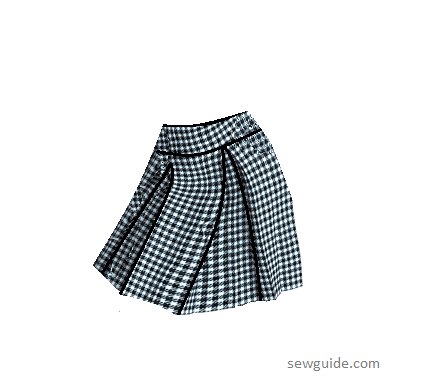 box-pleated skirt with a yoke