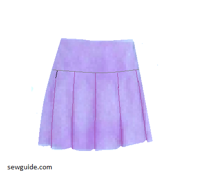 Knife pleated skirt with yoke