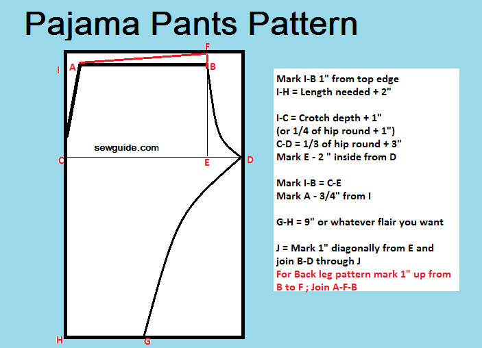 pyjama pants sewing pattern