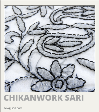 chikn work sari