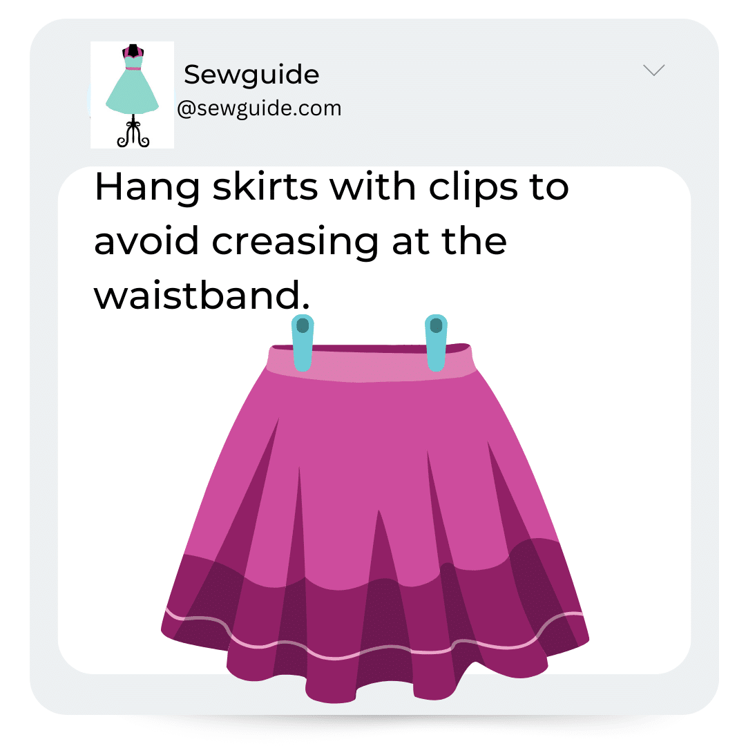 hang skirts with clothing pins